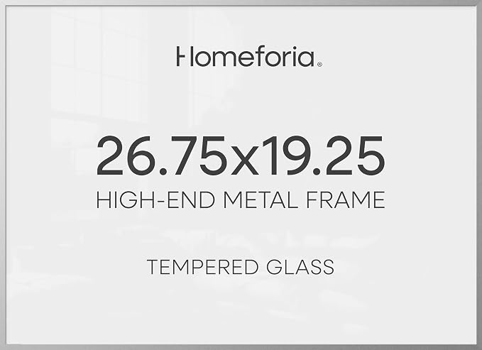 Homeforia 26.75x19.25 Silver Puzzle Picture Frame, High-End Metal, Glass