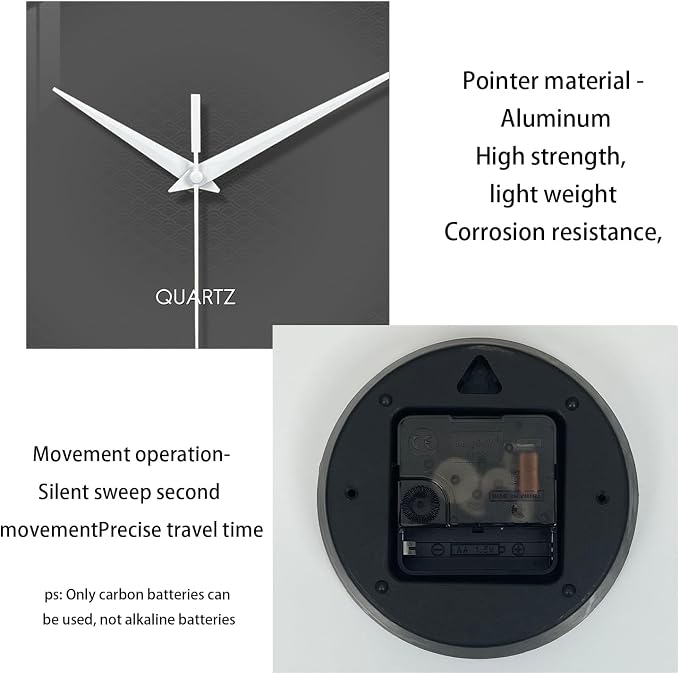 XFM Modern Grey Wall Clock 12 Inch Simple Minimalist | Battery Operated Gray Glass Quartz Clock Decorative for Bedroom Kitchen Living Room Home Office Silent Non Ticking
