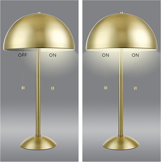 Novogratz x Globe 21" 2-Light Matte Brass Table Lamp