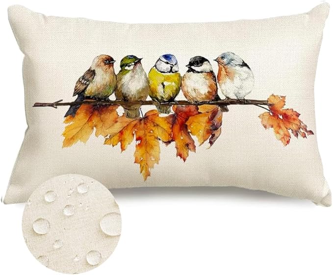 RABUSOFA Fall Outdoor Pillow Covers 12x20 Inch Waterproof Outdoor Thanksgiving Maple Leaf Decor Lumbar Pillow Covers Polyester Fall Decoration for Home Couch