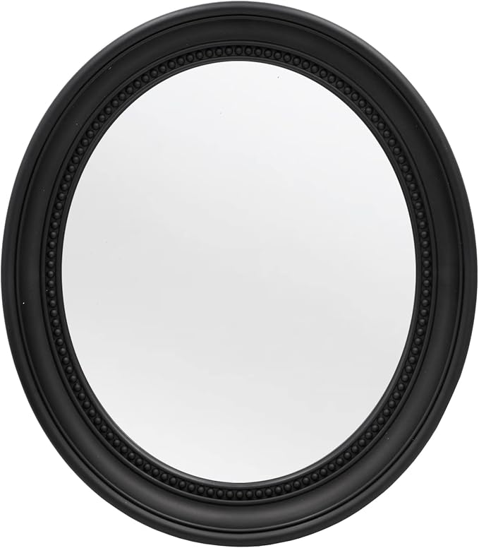 OIGUMR Bathroom Mirror Wall Mirror Decor Oval Mirror (Black, 15.2 x 13.2)