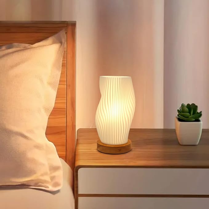 Aesthetic Funky Lamp, Cool Striped Bedside Night Light for Cozy Bedroom