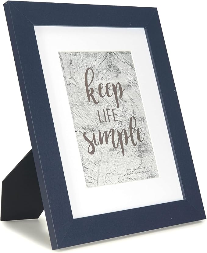 kennethan 8x10 Picture Frame Navy Blue 1 Pcs Wooden Frame can Display 5x7 Picture with Mat or 8x10 Without Mat on the Wall or Table for home decoration,holiday gift