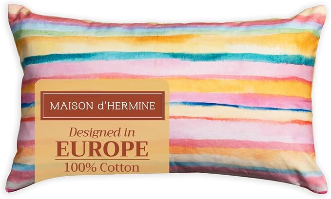 Maison d' Hermine Throw Pillow Covers 100% Cotton (12" x 20" - Pack of 1)