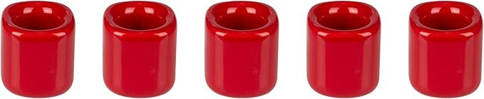 Mega Candles 5 pcs Red 1/2 Inch Diameter Ceramic Chime Ritual Spell Candle Holders, Great for Casting Chimes, Meditation, Rituals, Spells, Vigil, Witchcraft, Wiccan Supplies