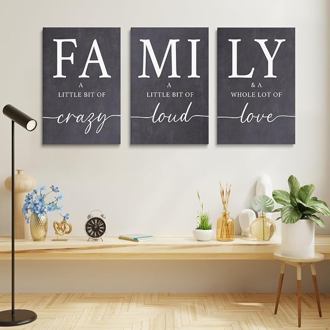 GUBIYU Home Kitchen Wall Decor Living Room Decorative Farmhouse Wall Decor Family Dining Room Decor for Wall Living Room Wall Decor Home Family Decor Large Farmhouse Decor Clearance Set of 3 16"X24"
