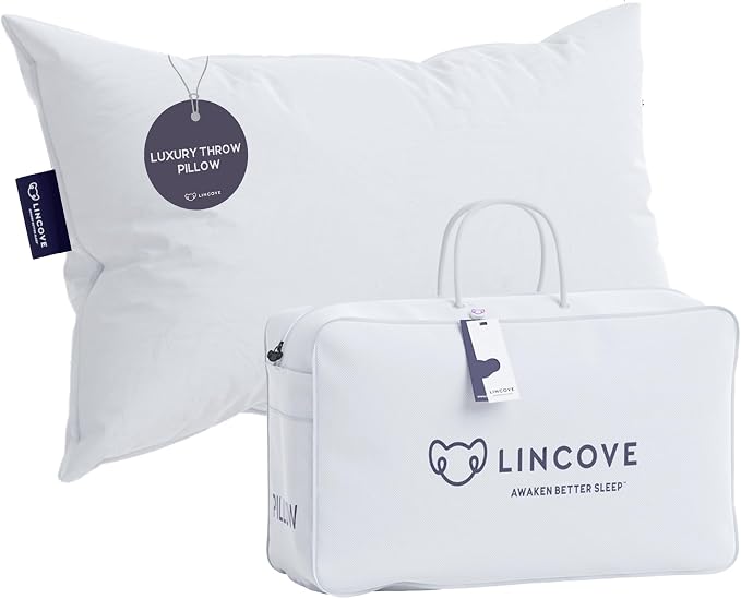 Lincove Euro Throw Pillow Insert Square 12"x16" Pillow – Made in Canada, 100% Cotton Shell, Down Alternative Filling, Vegan-Friendly, Hypoallergenic - Decorative Couch Pillows, 1 Pack