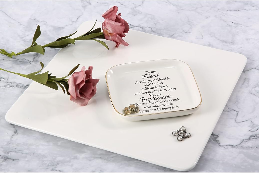 Ring Dish Jewelry Tray for Friend Mom Sister Maid of Honor,Birthday Mother's Day Christmas Gifts