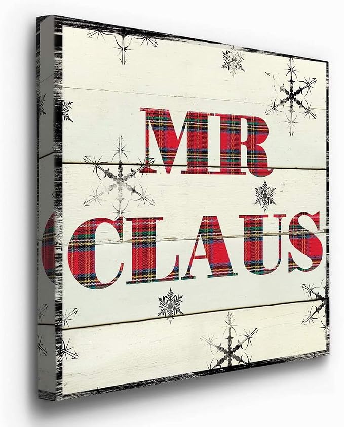 Renditions Gallery Canvas Wall Art for Christmas Decorations Mr Santa Claus Texture Abstract Artwork for Living Room Home Kitchen Wall Decor - 10"X10" LT05