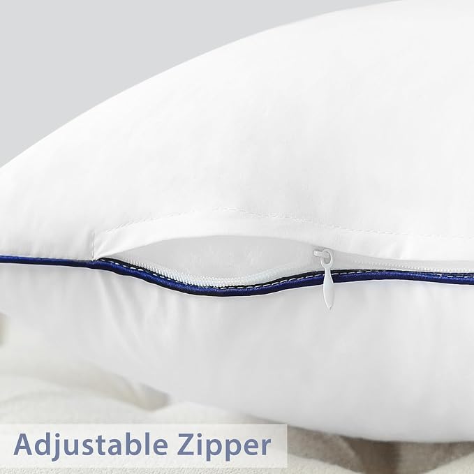 OTOSTAR 12x20 Down Alternative Fill Throw Pillow Insert - 100% Cotton Cooling Cover - Soft Fluffy Synthetic Down