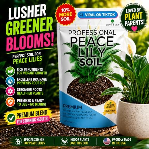 Leaves & Soul Peace Lily Potting Soil 8.2 Qt for Peace Lily Plants