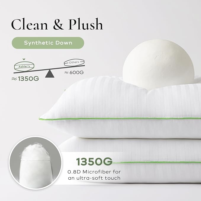 Ashler 14x36 Pillow Inserts, Synthetic Down Lumbar Pillow Inserts | Down Alternative Throw Pillows Insert, Sleeping Pillows, 100% Cotton Cover, Decorative Pillow Stuffer for Sofa, Couch Bed