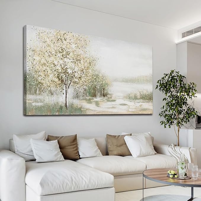 Green Wall Art Modern Nature Wall Art Canvas Art Wall Decor Spring Scene Wall Art Decor Artwork Large Wall Art Prints for Room Living Room Bedroom Office Decor 24X48 inch