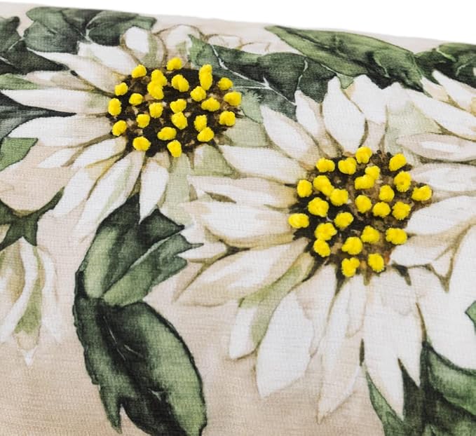 OiseauVoler Daisy Flower Throw Pillow Covers Decorative Lumbar Pillowcases Floral Cushion Covers Cases for Sofa Couch Bed Farmhouse Home Decor 14x28 Inch
