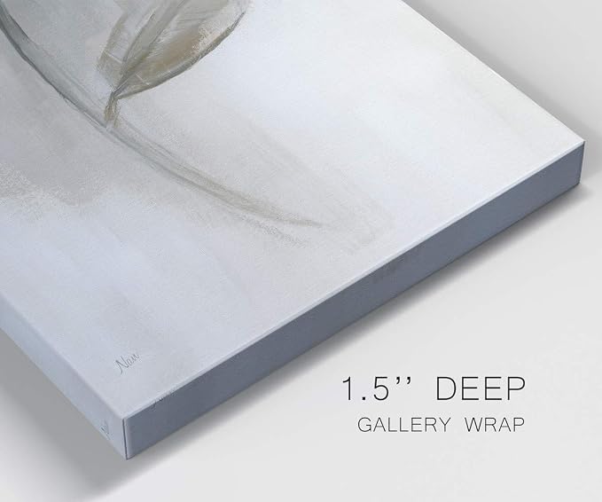 Renditions Gallery Canvas Floral Wall Art Modern Decorations Paintings Elegant White Rose Romantic Glam Botanical Canvas Artwork Prints for Bedroom Office Kitchen - 12"x24" LT43