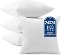 puredown® 24x24 Pillow Inserts, Pack of 4, Fluffy Soft Throw Pillow Inserts Filled with Plump Stuffer, Square Decorative Pillows for Couch, Sofa, Bed and Home Decor