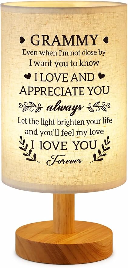 Grammy Gifts from Grandkids, Fabric Bedside Table Lamp Presents