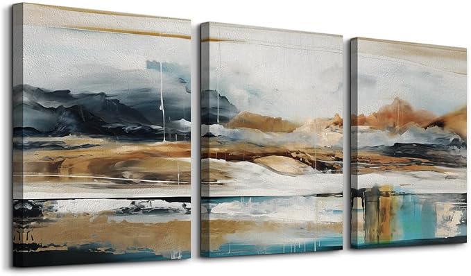 MHARTK66 Wall Art for Living Room, Abstract Nature Landscape Modern Canvas Prints Paintings Artwork for Walls, Set of 3 Large Wall Decor Pictures for Bedroom Dining Room Office Home Decoration 20x28