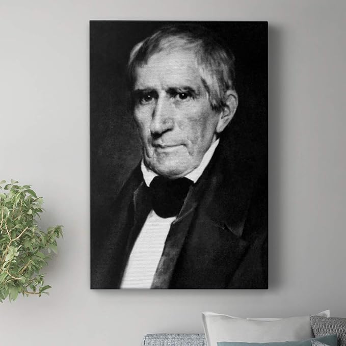Renditions Gallery William Henry Harrison Presidental Portrait Wall Art, Premium Gallery Wrapped Canvas Decor, Ready to Hang, 18 in H x 12 in W, Made in America Print Artwork