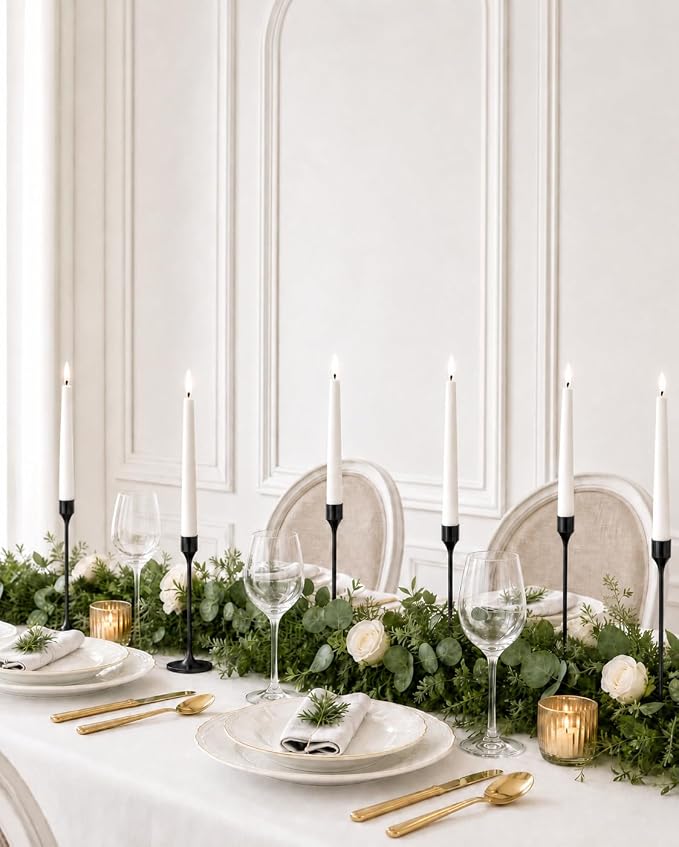 NLBTW Black Candlestick Holders, Set of 3 Tall Metal Taper Candle Holder