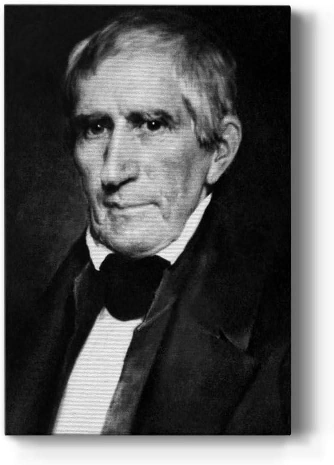 Renditions Gallery William Henry Harrison Presidental Portrait Wall Art, Premium Gallery Wrapped Canvas Decor, Ready to Hang, 27 in H x 16 in W, Made in America Print Artwork