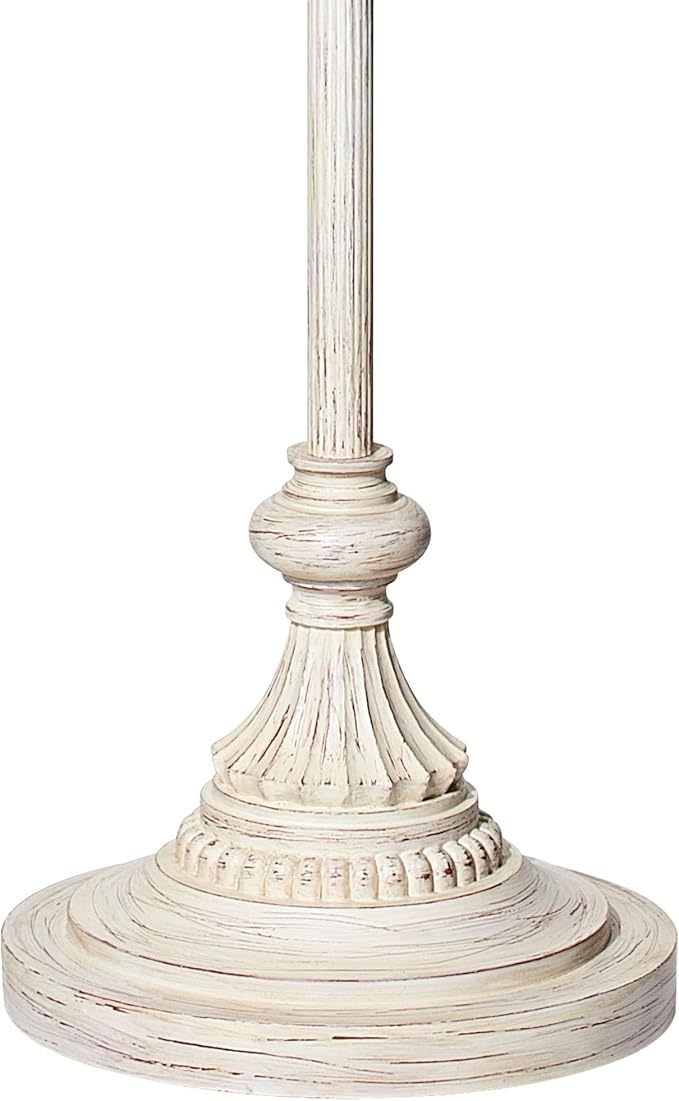 360 Lighting 60" Tall Traditional Ivory Pleat and Antique White Floor Lamp