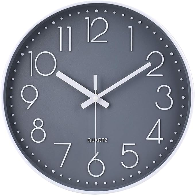 jomparis 16 Inch Gray Large Wall Clock Silent Modern Elegant Decor | Living Room Office Kitchen Dining Room