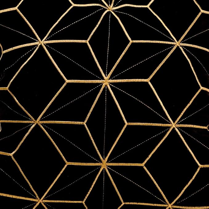 Avigers Throw Pillow Cover 18 x 18 Inch, Black Gold, Velvet, Hidden Zipper