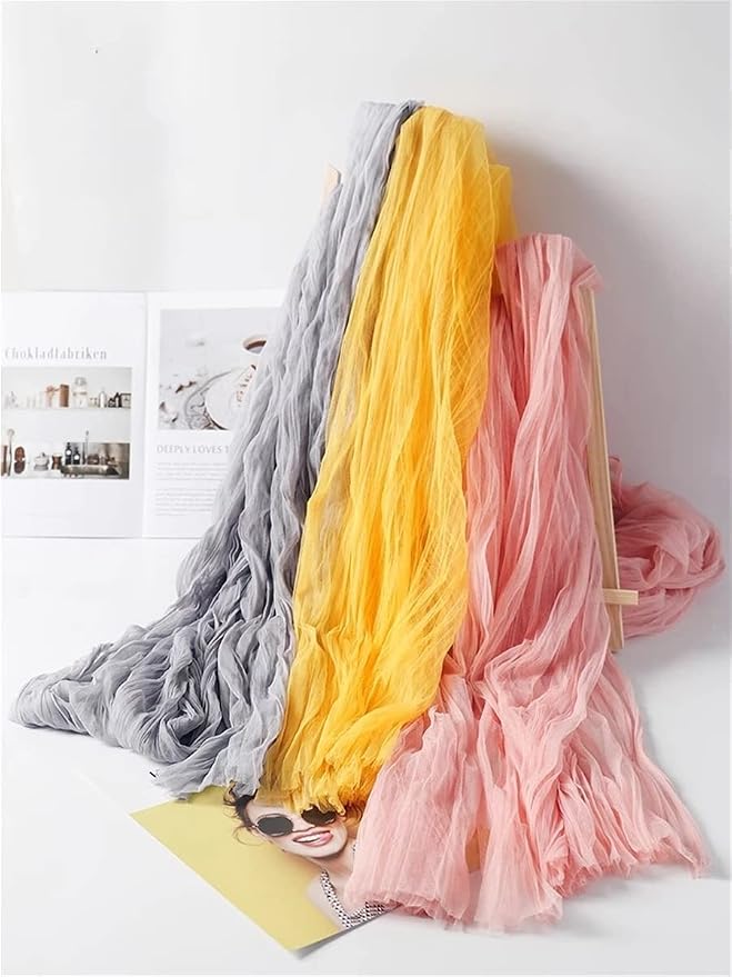 Gray Cheesecloth Table Runner Cheese Cloth Wedding Birthday Party Decor | 10Ft Summer Rustic Boho Gauze Farmhouse Bridal Baby Shower Holiday Dining Tea Party Home Table Decorations