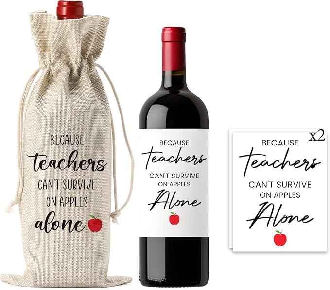 FBCCZEY Funny Teacher Gifts for Women Valentines Day Wine Bag Wine Labels