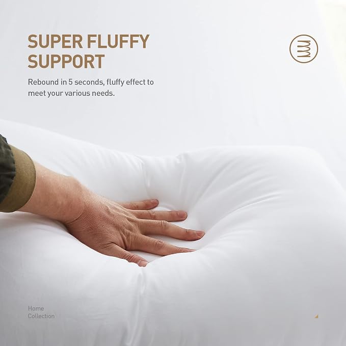 Acanva 16 x 16 Premium Polyester Stuffer Square Form Sham Throw Pillow Inserts, 16"-2P, White