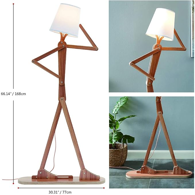 Cool Decorative Reading Floor Lamp and Cute Dog Lamp - Wood