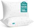 Oubonun 16x26 Waterproof Outdoor Pillow Inserts – Set of 2 Firm & Fluffy, Water Resistant Throw Pillows for Patio, Garden, Porch, or Indoor Decorative