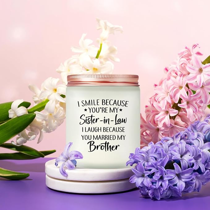 Maybeone Mothers Day Gifts for Sister in Law - Birthday Christmas Valentines Day Wedding Gifts for Sister in Law - Lavender Scented Candle
