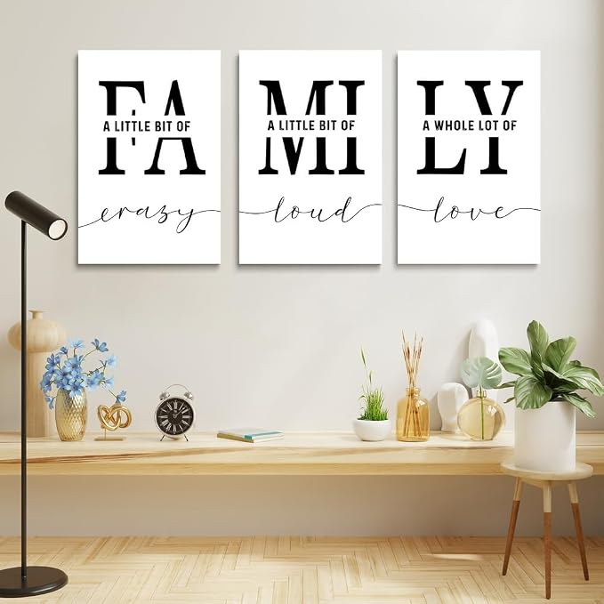 GUBIYU Home Wall Art for Living Room & Dining Room - Inspirational Quotes Poster, Family Sign, 16"x24" Canvas Print