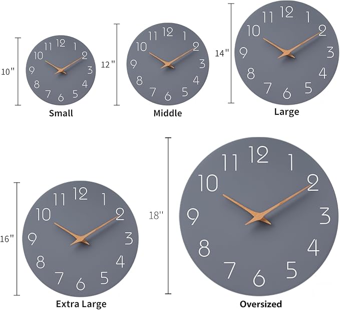 Mosewa Large Wall Clock 18" Modern Silent Non-Ticking Battery Operated | Analog Kitchen Home Bathroom Living Room Bedroom Office Mordern Simple