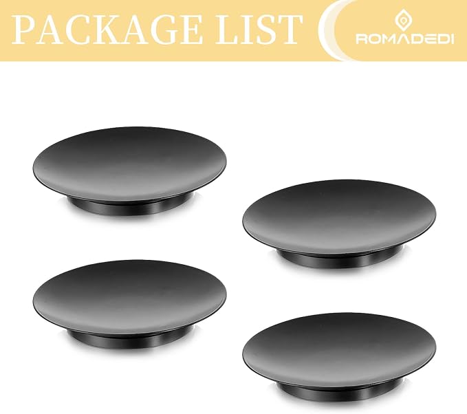 Romadedi 4-Pack Black Iron Candle Plate, Small Tray for Pillar, 4.25 in