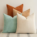 LANANAS Decorative Corduroy Throw Pillow Covers 20x20 Inch Teal-Orange | Set of 4 Neutral Couch Farmhouse Boho Throw Pillows for Living Room, Couch, Bed, Sofa Soft Accent Home Decor