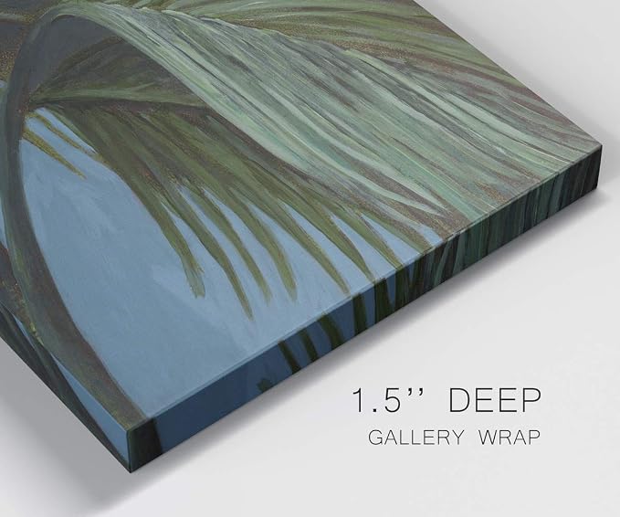 Renditions Gallery Canvas Nature Wall Art Modern Paintings & Prints Decor Green Waving Palms Romantic Glam Botanical Artwork Wall Hanging for Bedroom Office Kitchen - 8"x16" LT43