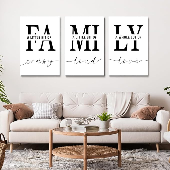 GUBIYU Home Wall Art for Living Room & Dining Room - Inspirational Quotes Poster, Family Sign, 16"x24" Canvas Print