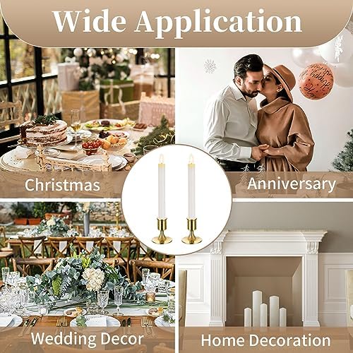 Sziqiqi Gold Candlestick Candle Holders Set of 6, for Wedding Table