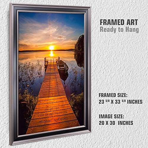 I Love You Every Step Every Day Framed Arts Gift Couple's Names and the Date Gift for Anniversary,Valentine's day,Wedding.Framed Size:33 5/8 x 23 5/8 inches
