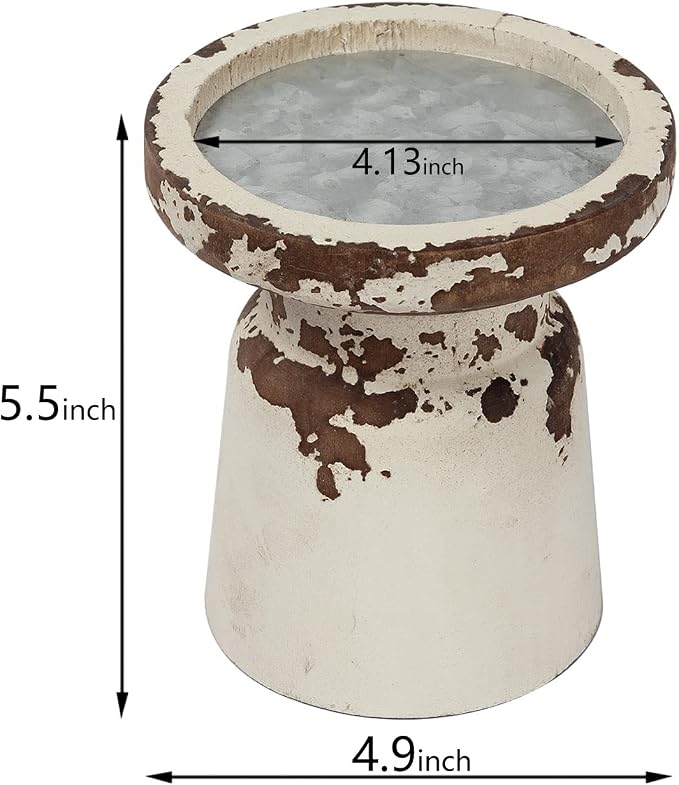 SOFE Rustic Wood Candle Holders Pillar, Handmade Distressed