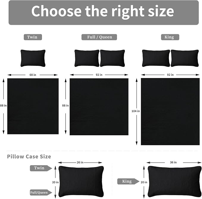Easy-Going Reversible Quilt Set Full/Queen, Bedspread with 2 Shams | Damask-Black/Beige, Lightweight Microfiber Bed Comforter, 1 Quilt + 2 Pillow Shams, All-Season Coverlets for Bedroom
