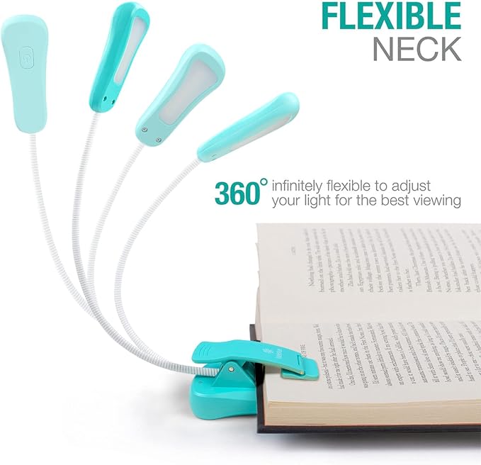Vekkia Rechargeable Book Light for Reading in Bed(Blue)