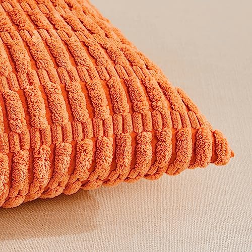 Fancy Homi 4 Packs Decorative Throw Pillow Covers for Living Room Couch Bed, Modern Farmhouse Boho Home Décor Accent Cushion Case, 24" x 16", Orange