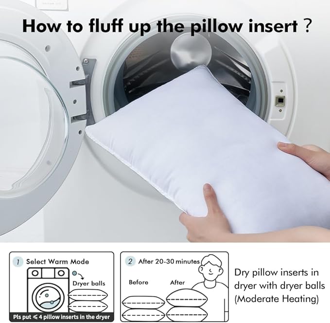 MIULEE 20x20 Pillow Inserts Pack of 4,Down Alternative Throw Pillows | Down Alternative Pillow Inserts, Body Bed Sleeping Ultra Soft Fluffy Form