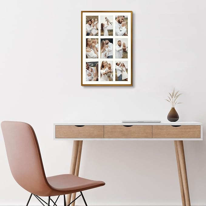 Golden State Art 13.6x19.7 Collage Frame for 9 4x6 Photos Bronze 1 Pack