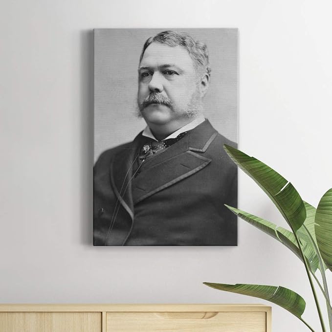 Renditions Gallery Chester A. Arthur Presidental Portrait Wall Art, Premium Gallery Wrapped Canvas Decor, Ready to Hang, 60 in H x 40 in W, Made in America Print