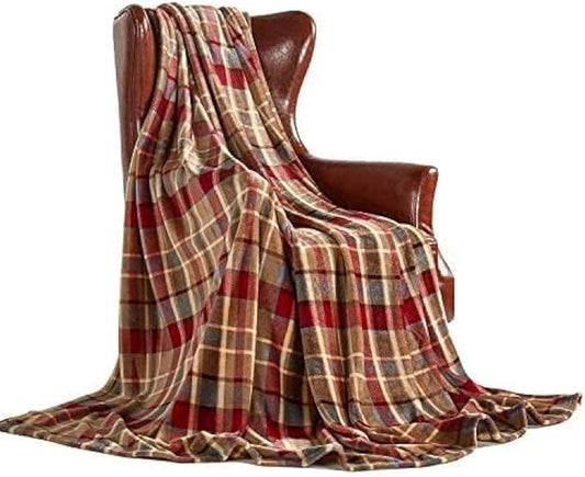 MERRYLIFE Red Plaid Throw Blanket for Couch Bed Sofa Love Urban 40" 50" | Grid Pattern, Ultra-Plush Soft, Decorative Colorful Travel Blanket, farmhouse, Gift Choice, Home Travel Use